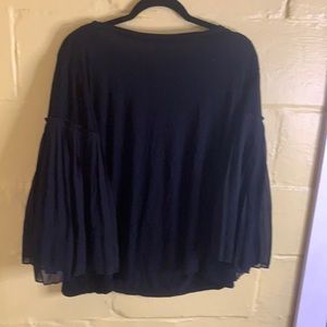 Back top with pleated sleeves